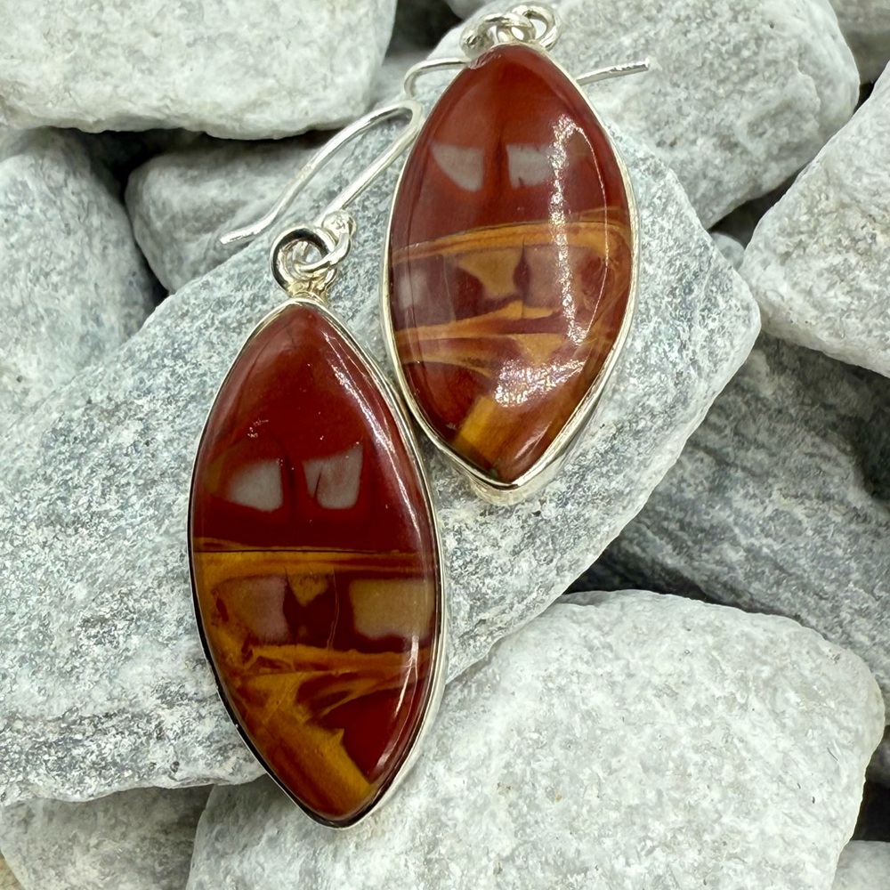 NWT Sterling Silver Noreena Jasper Dangle Earrings 925 Boho Artisan 9g